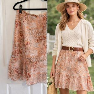 90’s BOHO Flouncy Paisley size 12 skirt flowy spring cottagecore